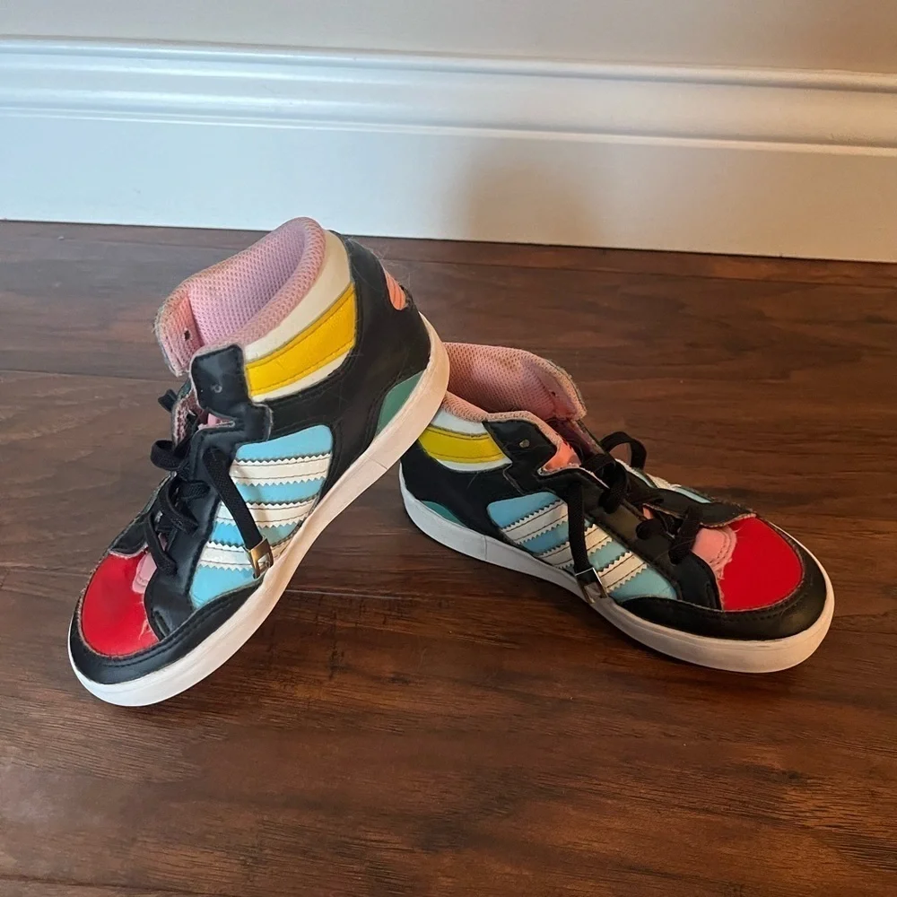 Adidas Kids' Hardcourt Multicolor High-Top Sneakers-Size 10